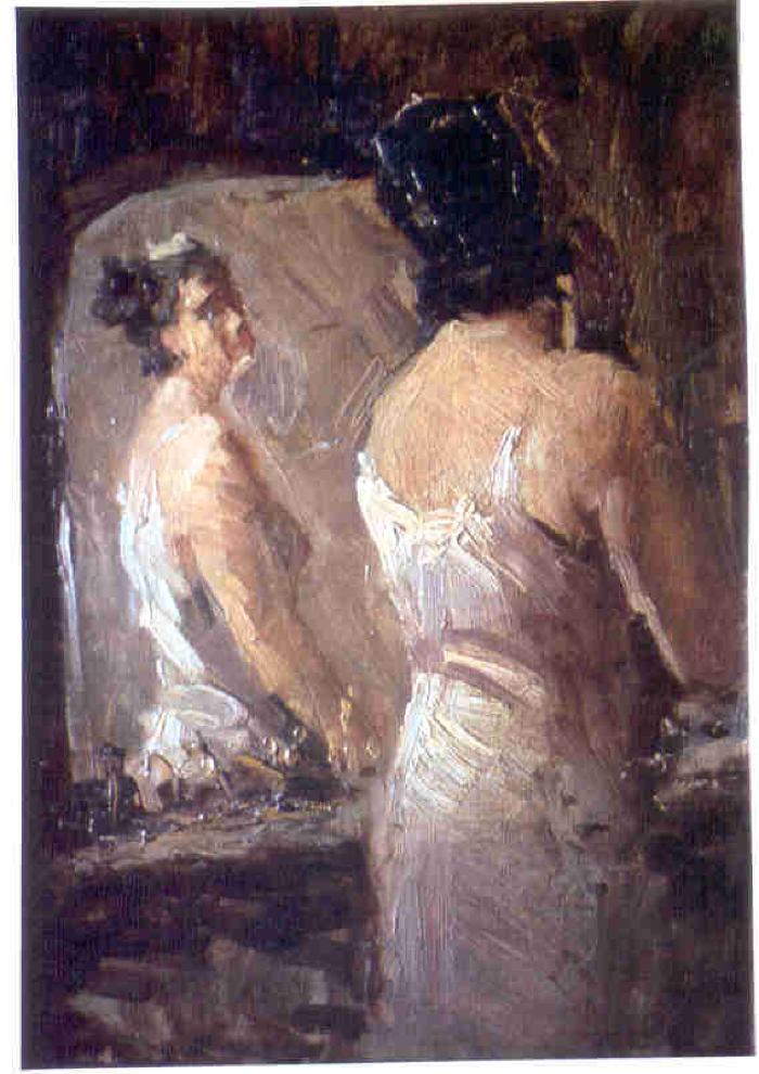 Celia frente al espejo